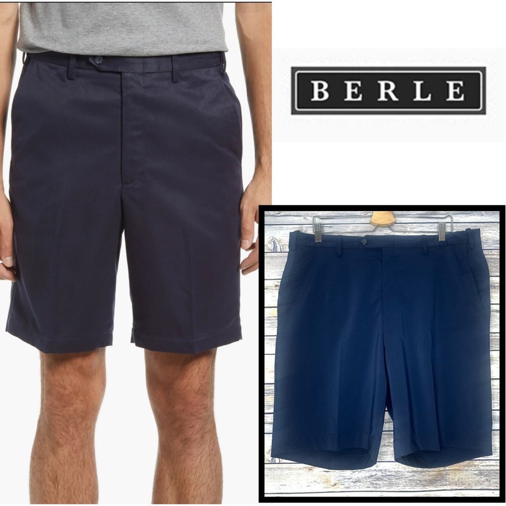 Men’s Berle Flat Front Short, Adjustable- Self Sizer Waistband, Size 38